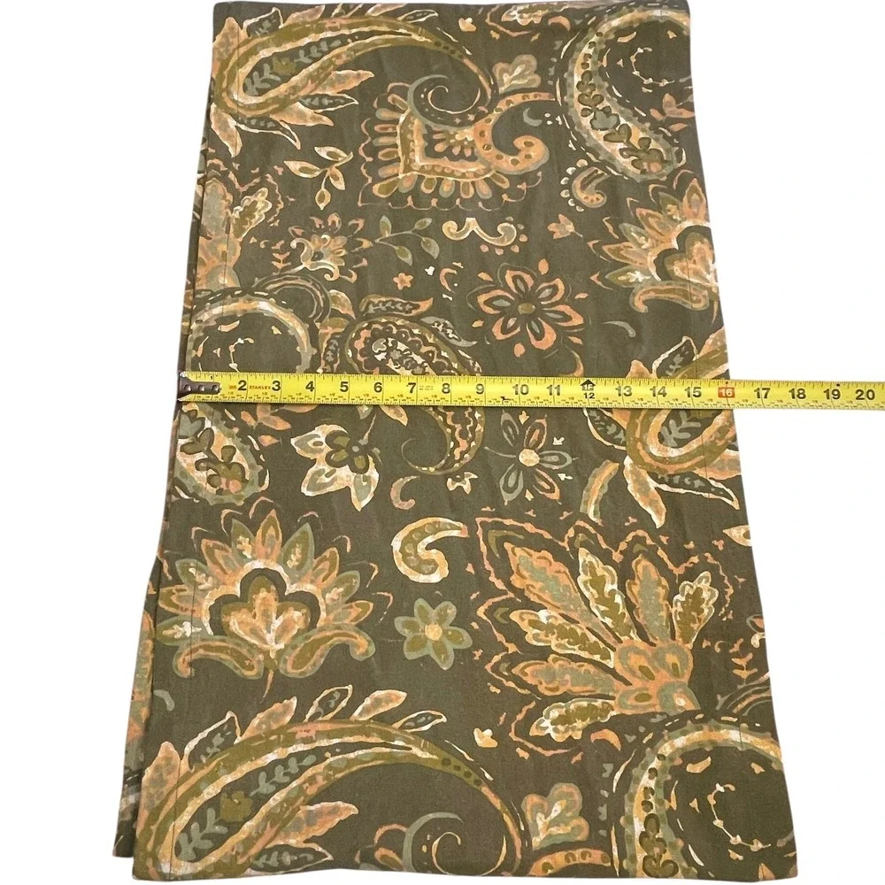 Sur La Table Green Paisley Boho Cotton Table Runner 16x54